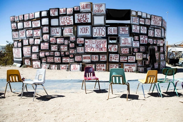 Stack of Painted TVs art
