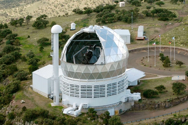 McDonald Observatory telescopes at night
