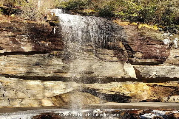 Bridal Veil Falls, a drive-under waterfall (U.S. Hwy 64, west of Highlands)