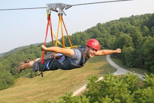 Zip-lining at Hocking Hills Canopy Tours
