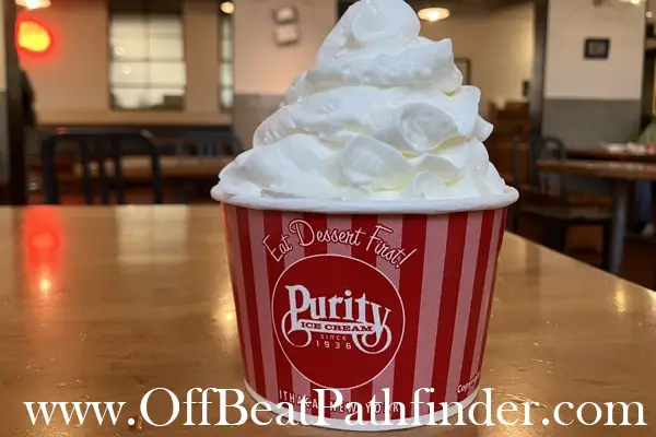 Ice cream sundae at Purity Ice Cream