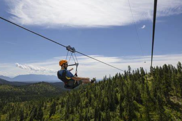 Ziplining at Whitefish Mountain Resort near Kalispell