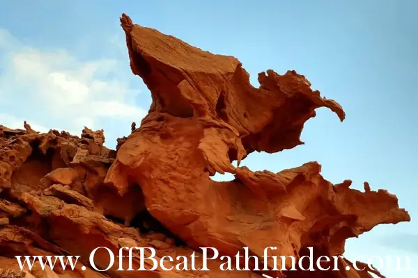 Intricate red rock formations at Little Finland