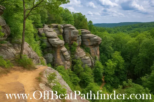 Sandstone bluffs in Giant City State Park