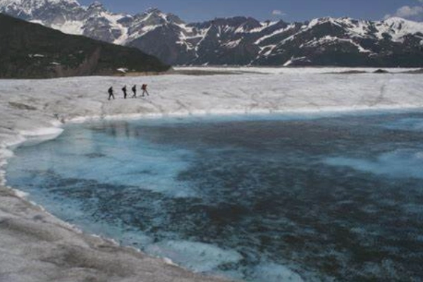 Hiking on Root Glacier near McCarthy