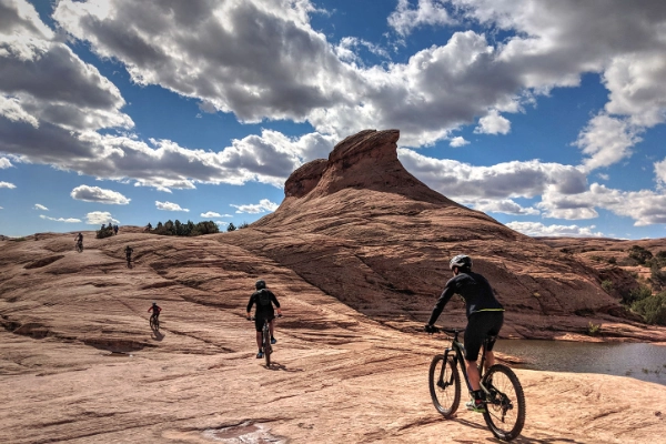 Mountain biking on Slickrock Bike Trail, Moab