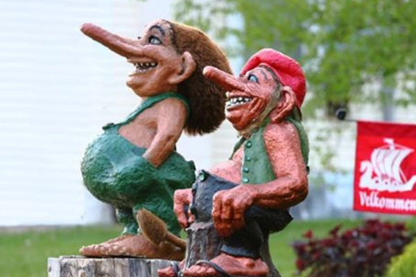 A troll statue on The Trollway in Mount Horeb