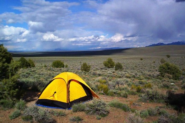 Dispersed camping on BLM land near Rachel