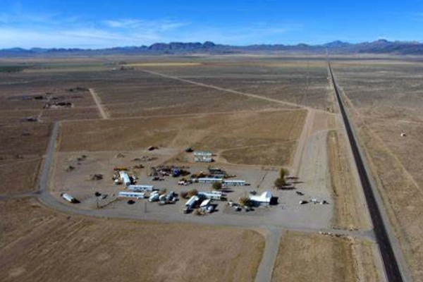 Simple desert cabins near Rachel