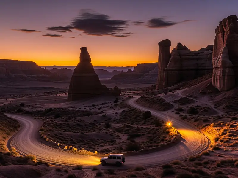 A winding road leading to a unique, offbeat destination