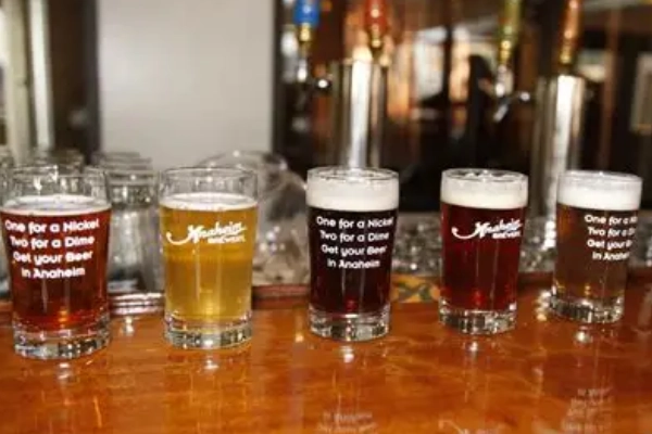 Craft beers at the Anaheim Brewery on Center Street