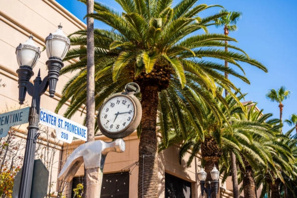A colorful mural on the Center Street Promenade
