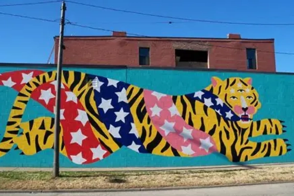 Colorful street art on West 25th Street in Ohio City