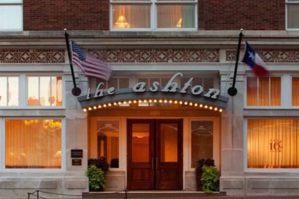 The historic, elegant lobby of The Ashton Hotel