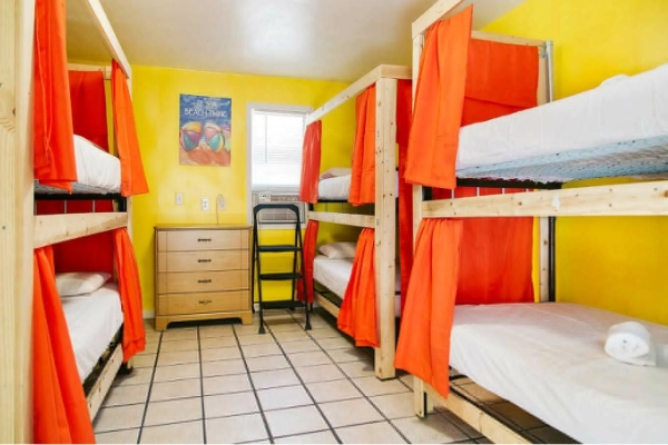 A clean and simple room at the Seashell Motel