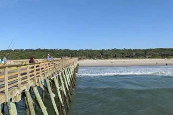 A campsite with a view of the ocean at Myrtle Beach State Park