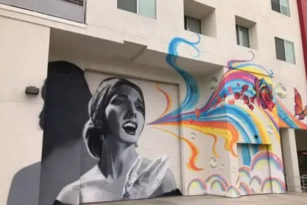 Colorful street art in the Roosevelt Row arts district