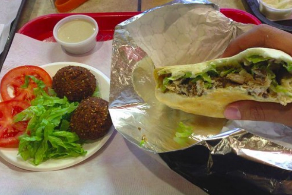 A falafel wrap from Falafel’s Drive-In