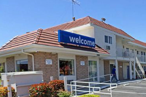 A clean and simple room at the Motel 6 San Jose South