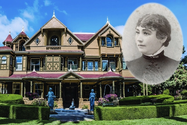 A staircase leading to nowhere at the Winchester Mystery House