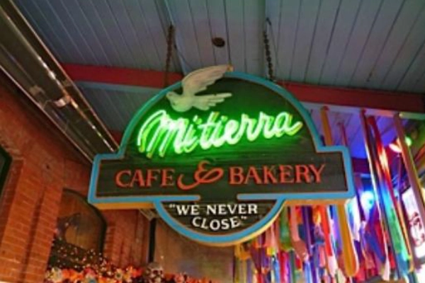 The festive, colorful interior of Mi Tierra Café