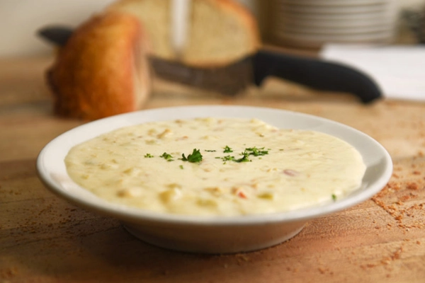A bowl of clam chowder from Brophy Bros.