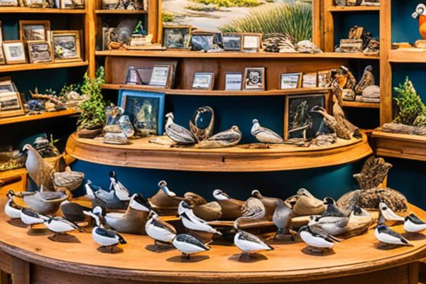 Hand-carved decoys at the Atlantic Wildfowl Heritage Museum