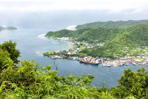 A panoramic view from the Mount Alava Trail