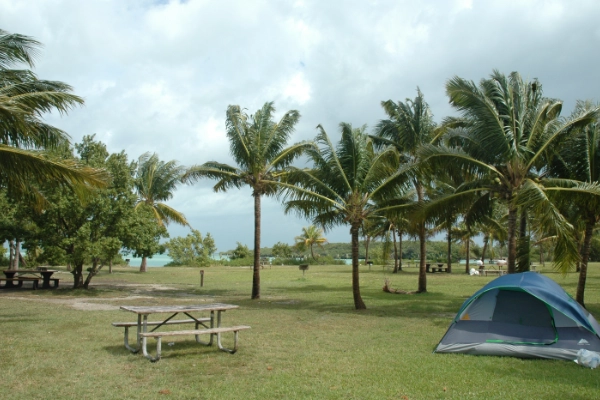 An island campsite at the Elliott Key Campground