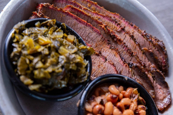 A platter of brisket from Shiver’s BBQ