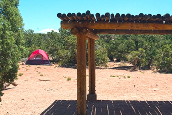 A backcountry campsite along the White Rim Road
