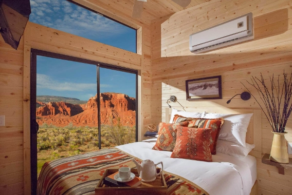 A cozy cabin available for lodging in the nearby town of Torrey