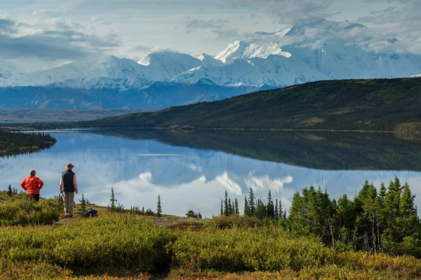 A perfect reflection of Denali in the still waters of Wonder Lake