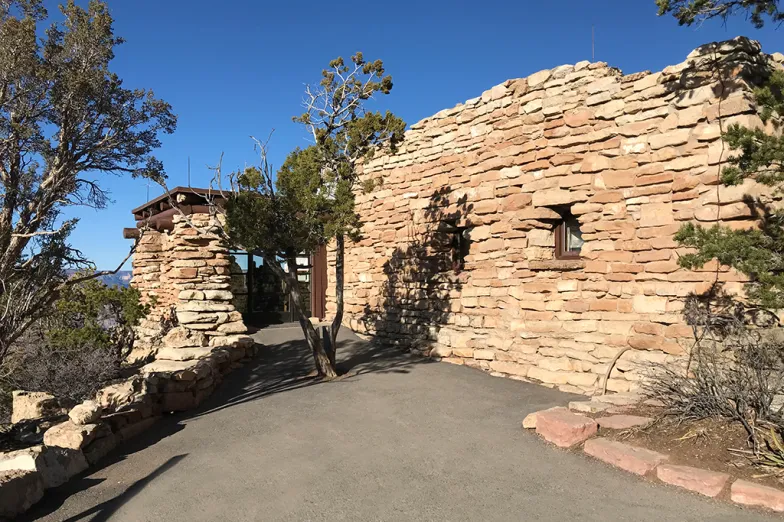 An exhibit of ancient rock relics inside the Yavapai Geology Museum
