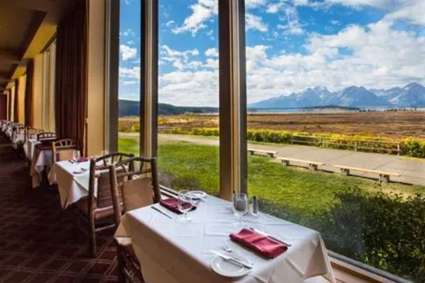 An upscale plate of bison tenderloin at the Jenny Lake Lodge Dining Room
