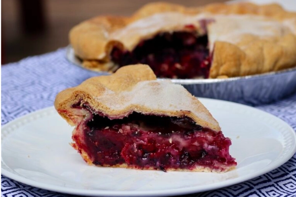 A delicious slice of huckleberry pie from The Bunnery in Jackson