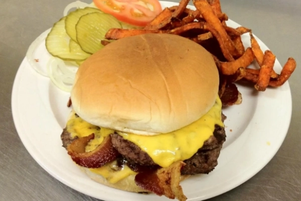 A delicious burger from May's Café in Dell City