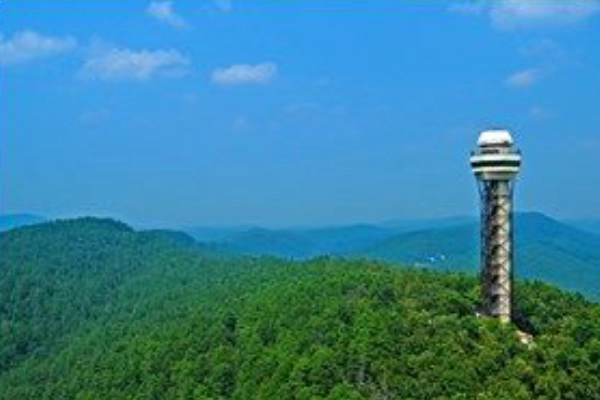 A sweeping view of the Ouachita Mountains from the Hot Springs Mountain Tower