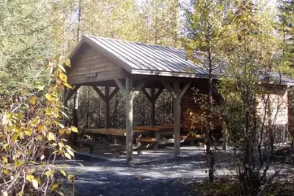 A basic campsite at the Exit Glacier Campground