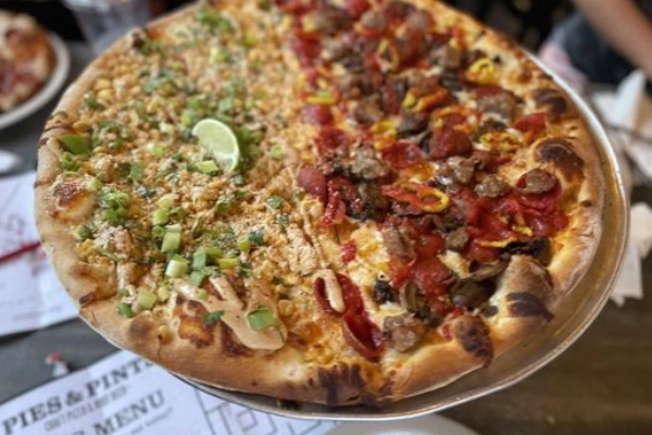 A delicious-looking pizza from Pies & Pints