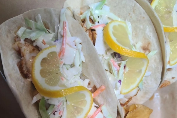 Trout tacos served at the historic and haunted Kettle Falls Hotel