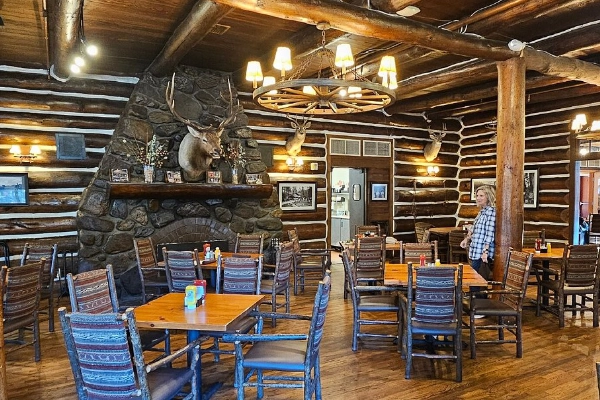 Homestyle cooking served in a restaurant with a rustic lodge vibe