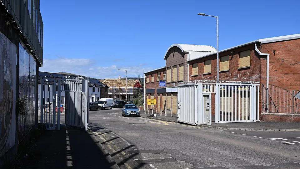 Belfast destination photo: Peace Line gate North Howard Street Belfast May 2025