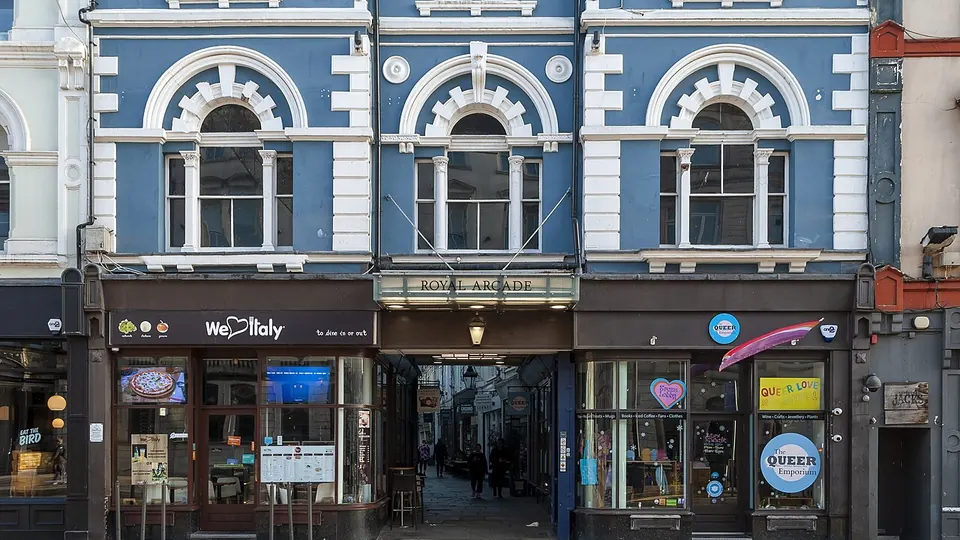Cardiff destination photo: Royal Arcade, St Mary Street entrance, Cardiff