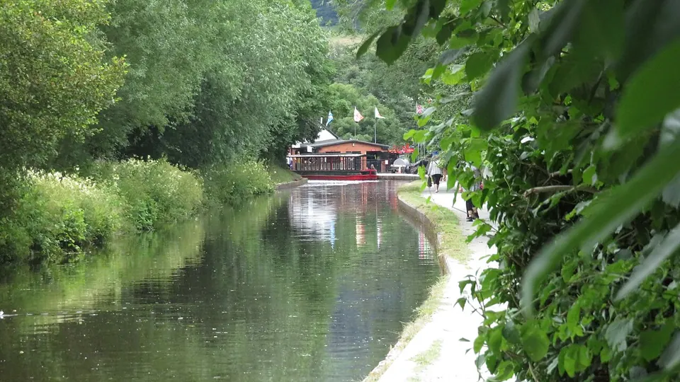 Llangollen destination photo: Chwiaid ar Gamlas Llangollen, tua 300 metr o'r dref - ducks on the Llangollen Canal, Denbighshire, aprox 300m from the...