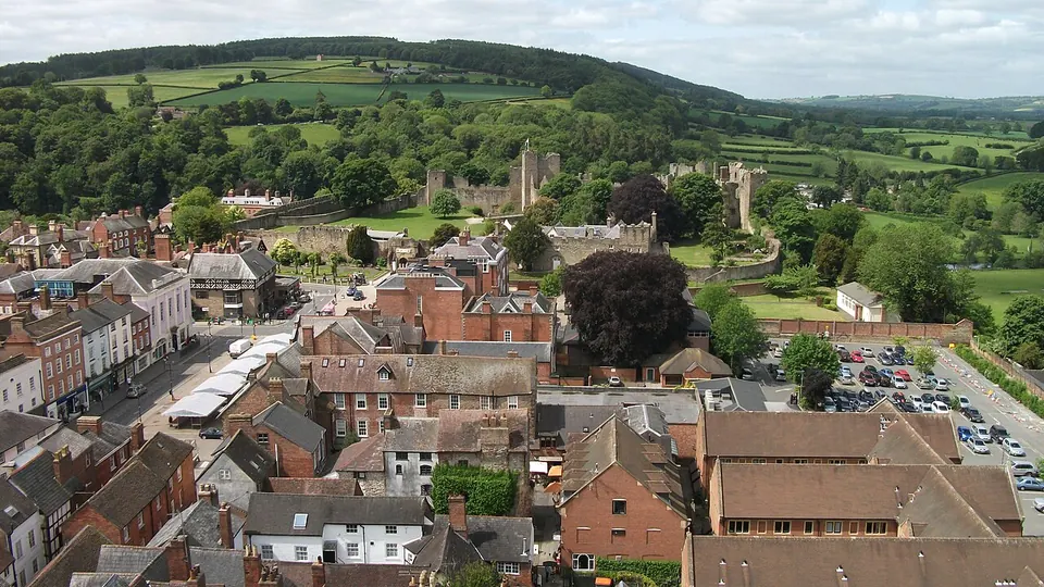 Ludlow destination photo: Ludlow Castle as seen from the tower of St.Laurence's Church