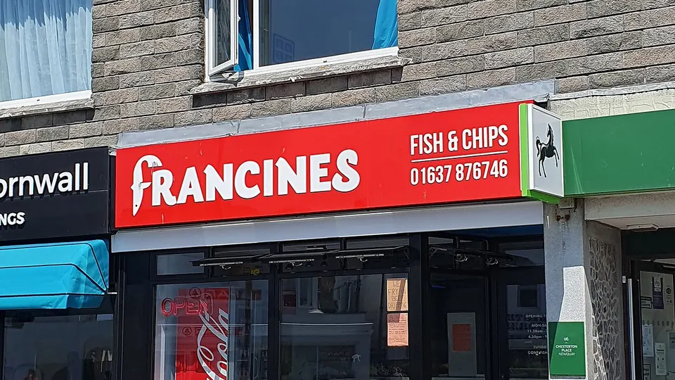 Newquay, Cornwall destination photo: Francine's Fish and Chip shop, Chester Road, Newquay, Cornwall - May 2023