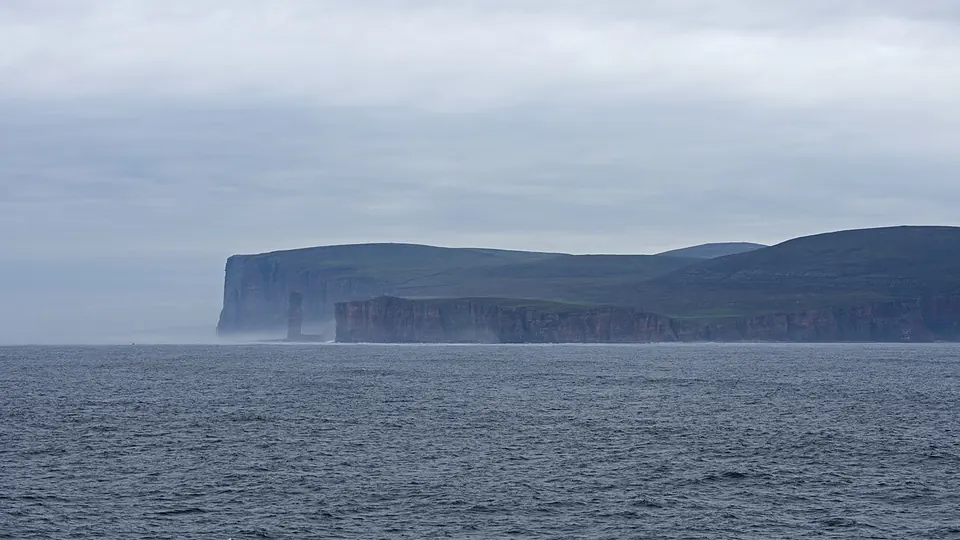Orkney destination photo: Hoy Island western cliffs seen from the ferry 1