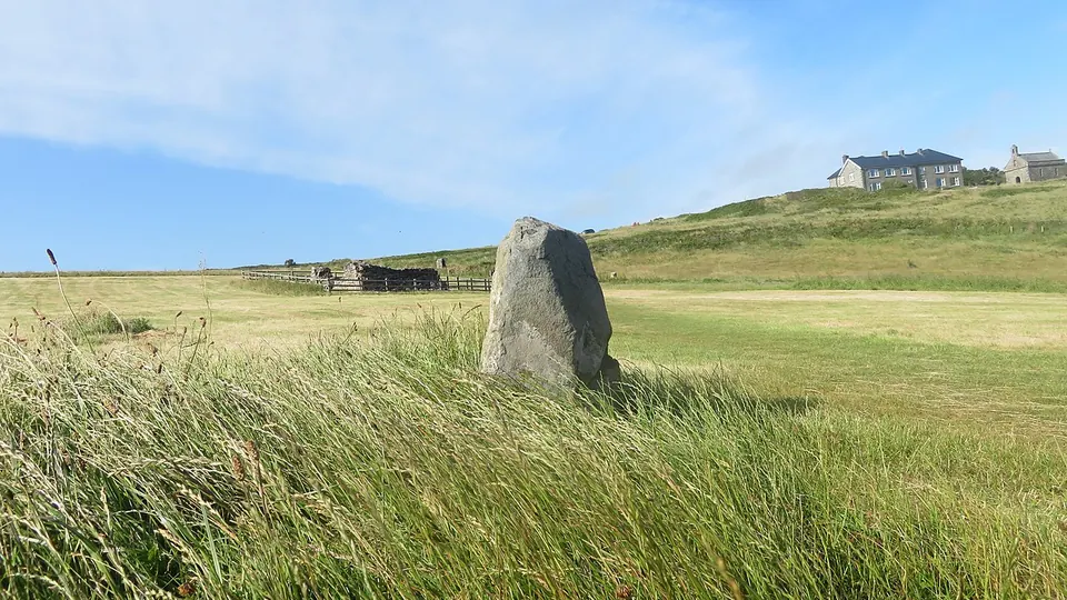 St Davids destination photo: Men hir (standing stone) near Capel y Santes Non, Tyddewi, Sir Benfro - St Non's Chapel, St Davids, Wales 41