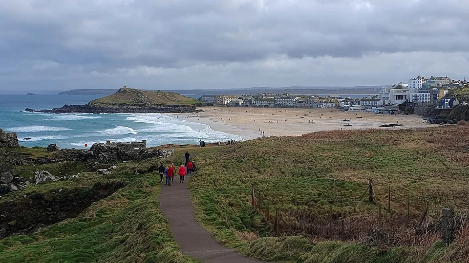 St Ives, Cornwall destination photo: Porthmeor beach, St Ives, Cornwall - December 2024